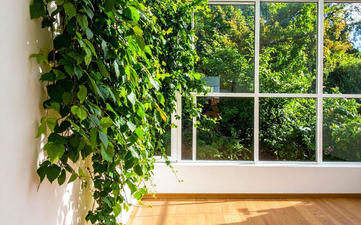 estancia con suelo de madera