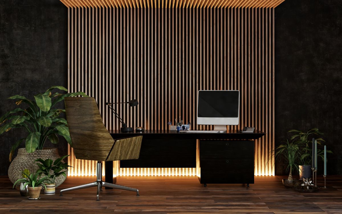 estancia con suelo de madera